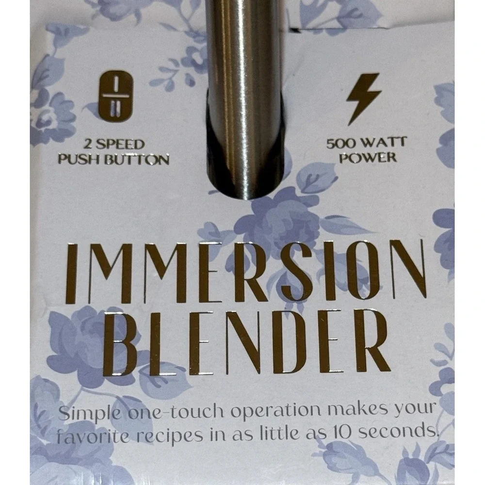 NEW DwellStudio Immersion Blender-Floral Pattern-500 Watt 2 Speed‎ Motor*NEW*